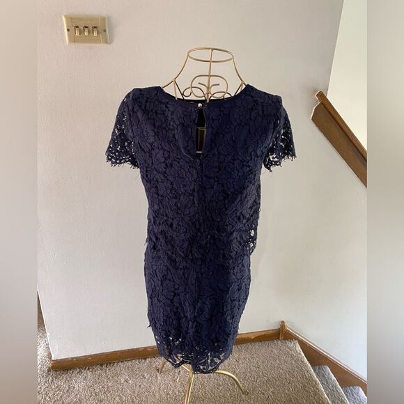Lulu’s Turn Back Time Navy Blue two piece skirt set size S 70% cotton - Picture 4 of 12
